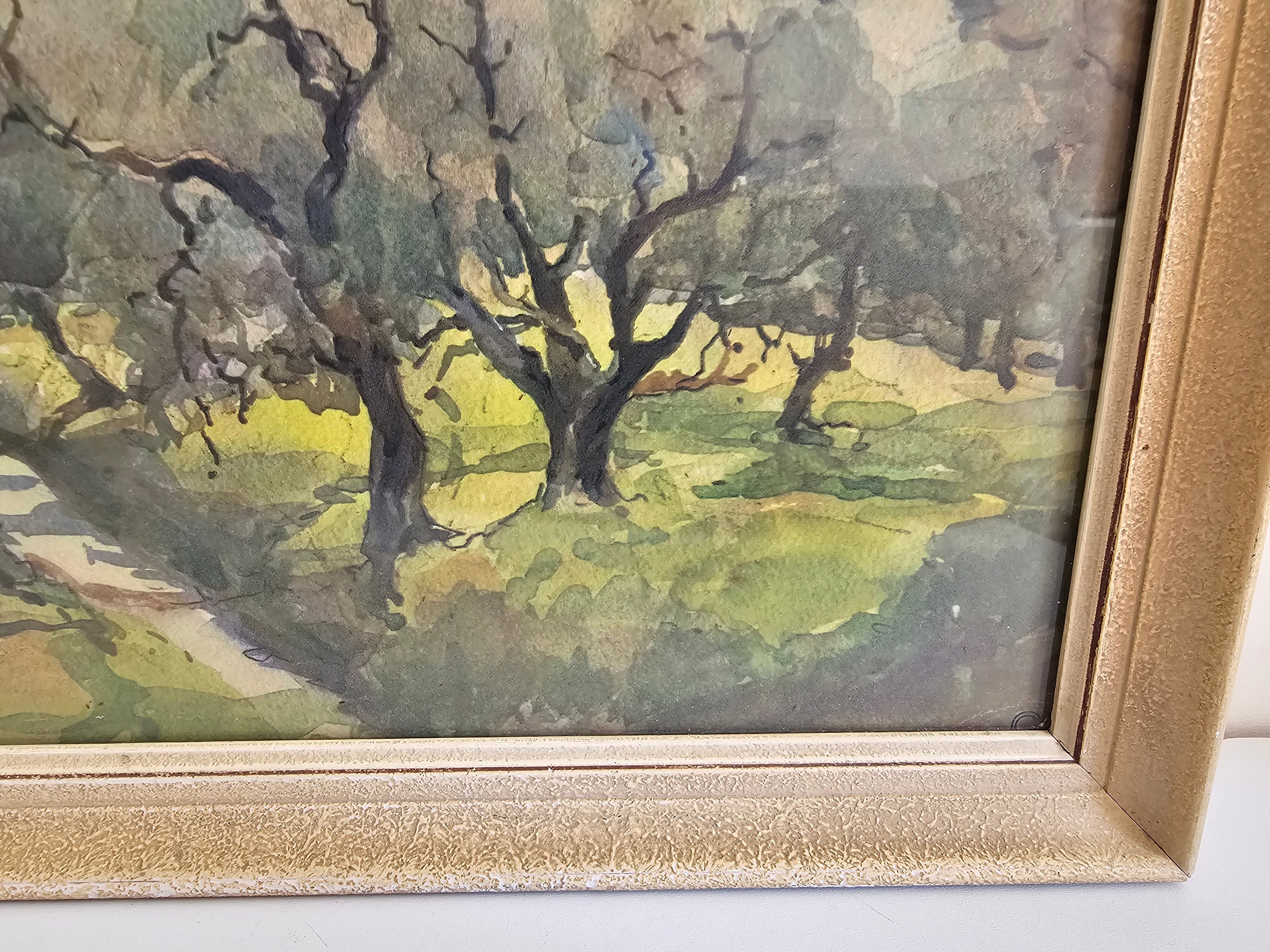 Old lithograph - Landscape Riviera Mediterranean Eze - A. Marc