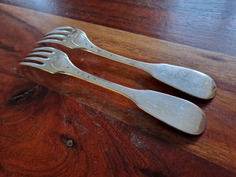 Ravinet d'enfert - 2 table forks model Cluny in silver-plated metal