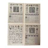 Set of 4 lithographs twentieth century