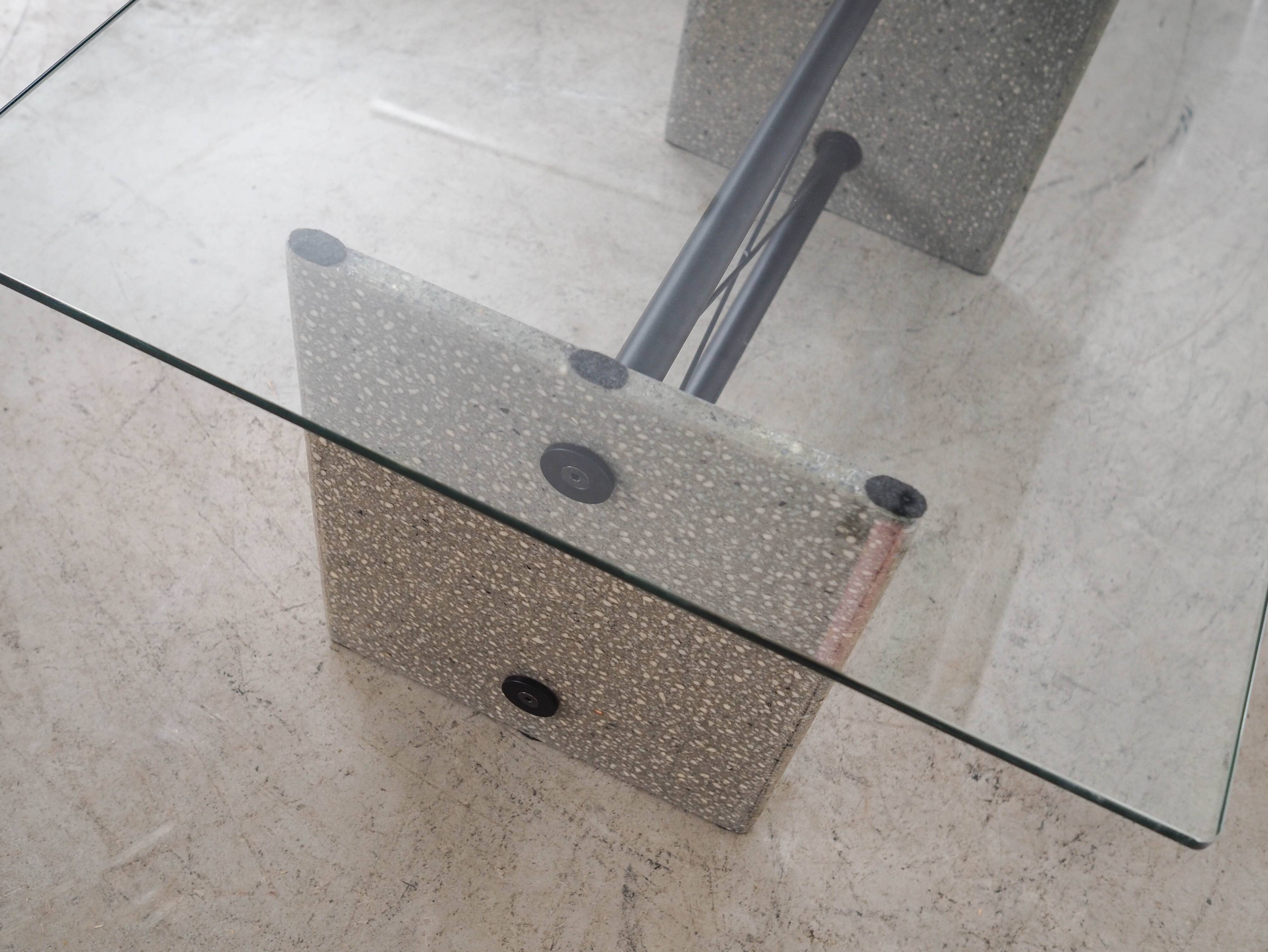 Glass coffee table, Italian design, 1960s, made in Italy