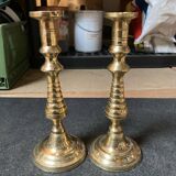 Pair of solid brass candlesticks