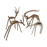 Four vintage brass antelope gazelles