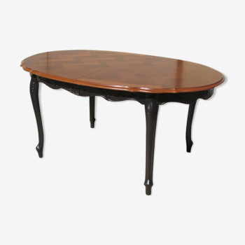 Oval table of style Louis XV cherrywood