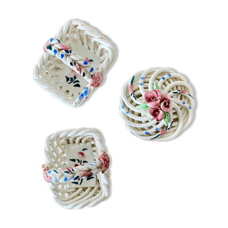 Lot de trois boîtes vintage en porcelaine