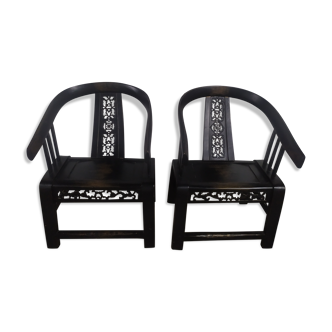 Set of 2 chairs Ming QING teak