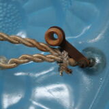 Suspension basin art deco in blue glass