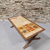 Ceramic and metal coffee table from the 60s Vallauris style