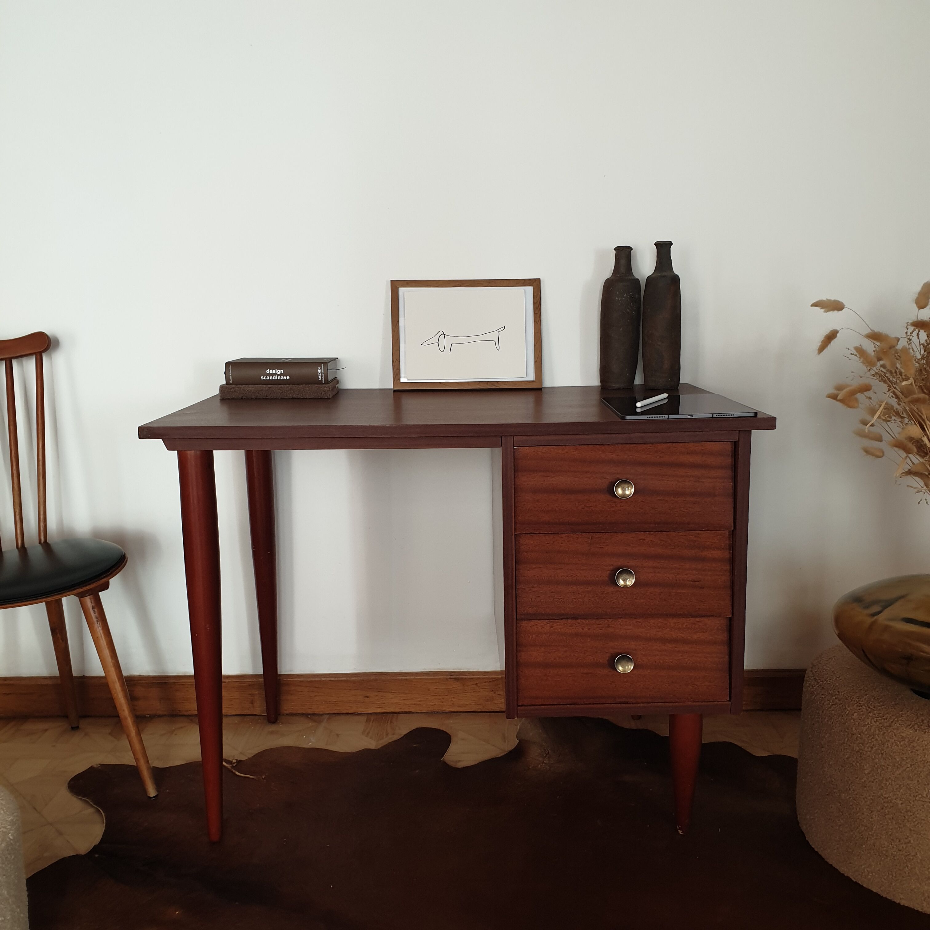 Vintage teak desk 60s