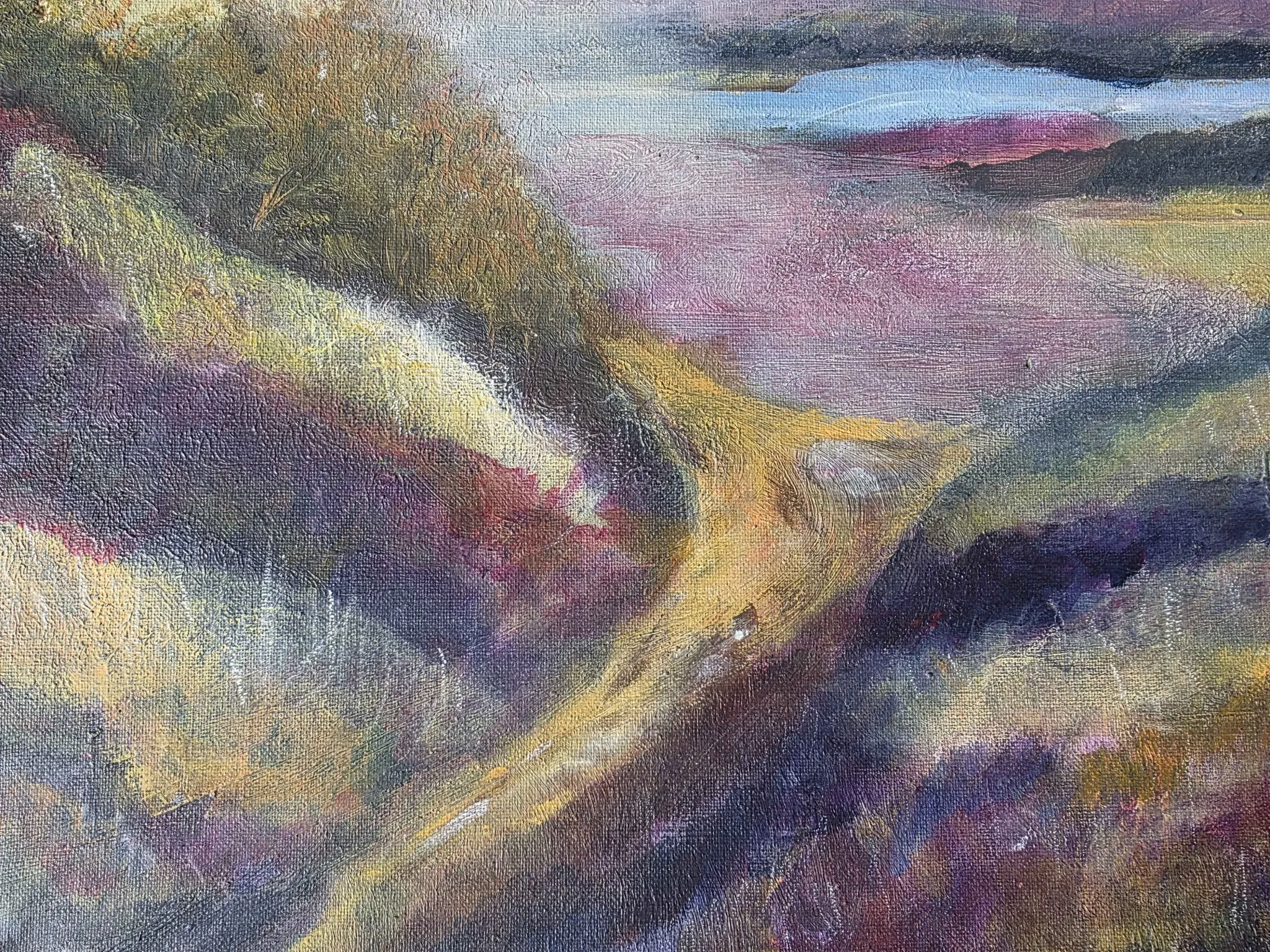 Vintage Moody Impressionist Oil Landscape Painting