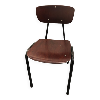 Pagholz chair black lacquered metal and wood circa 1950