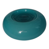 Lampe de plafond Art Déco en verre opalin turquoise