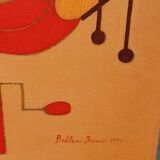 Abstract painting by Franco Balleri 1977 oil on canvas 80x60