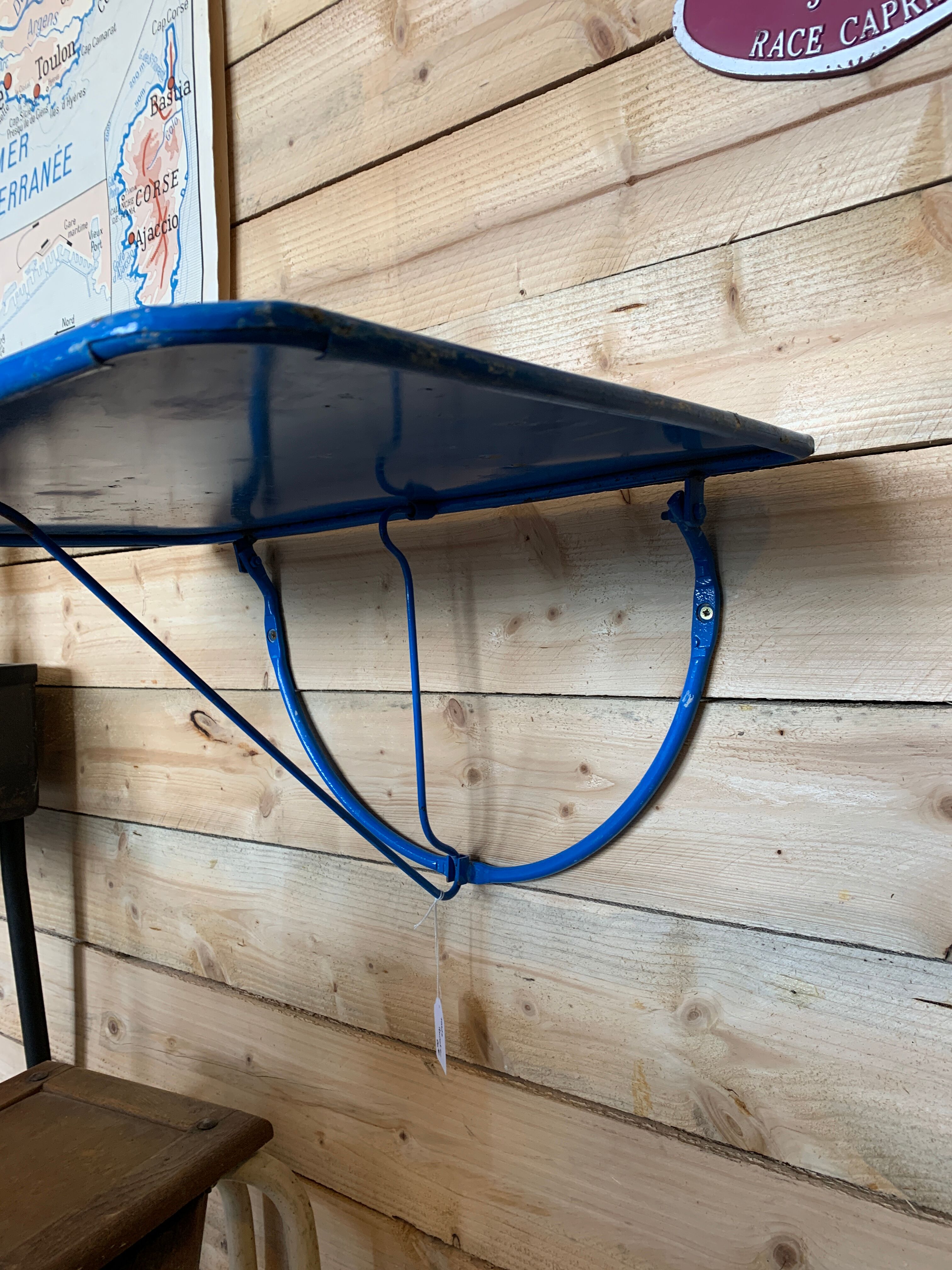 Folding iron wall table