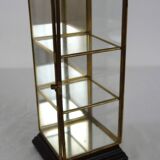 Vintage display case for miniature or jewelry brass and glass