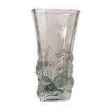 Chiseled glass vase