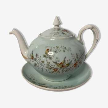 Théière porcelaine chinoise et sa coupe début XXème