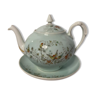 Théière porcelaine chinoise et sa coupe début XXème