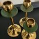 Trio of vintage brass candlesticks