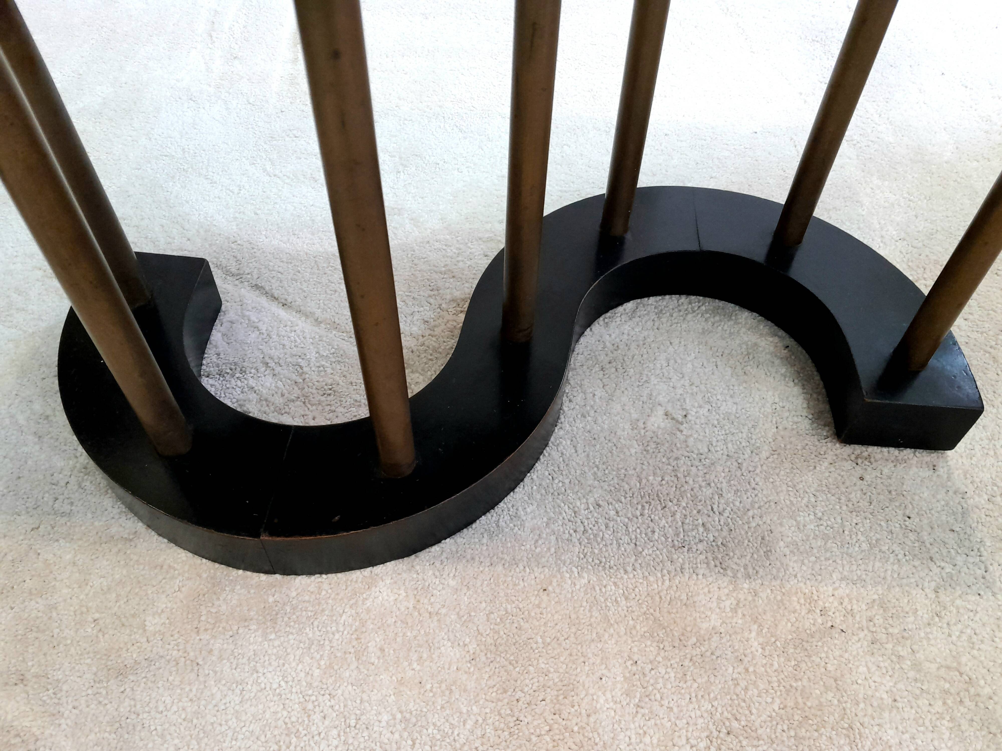 Oak and brass coffee table circa 1960