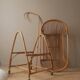 Berceau en rotin vintage couffin sur roulettes rétro design scandinave lit bébé