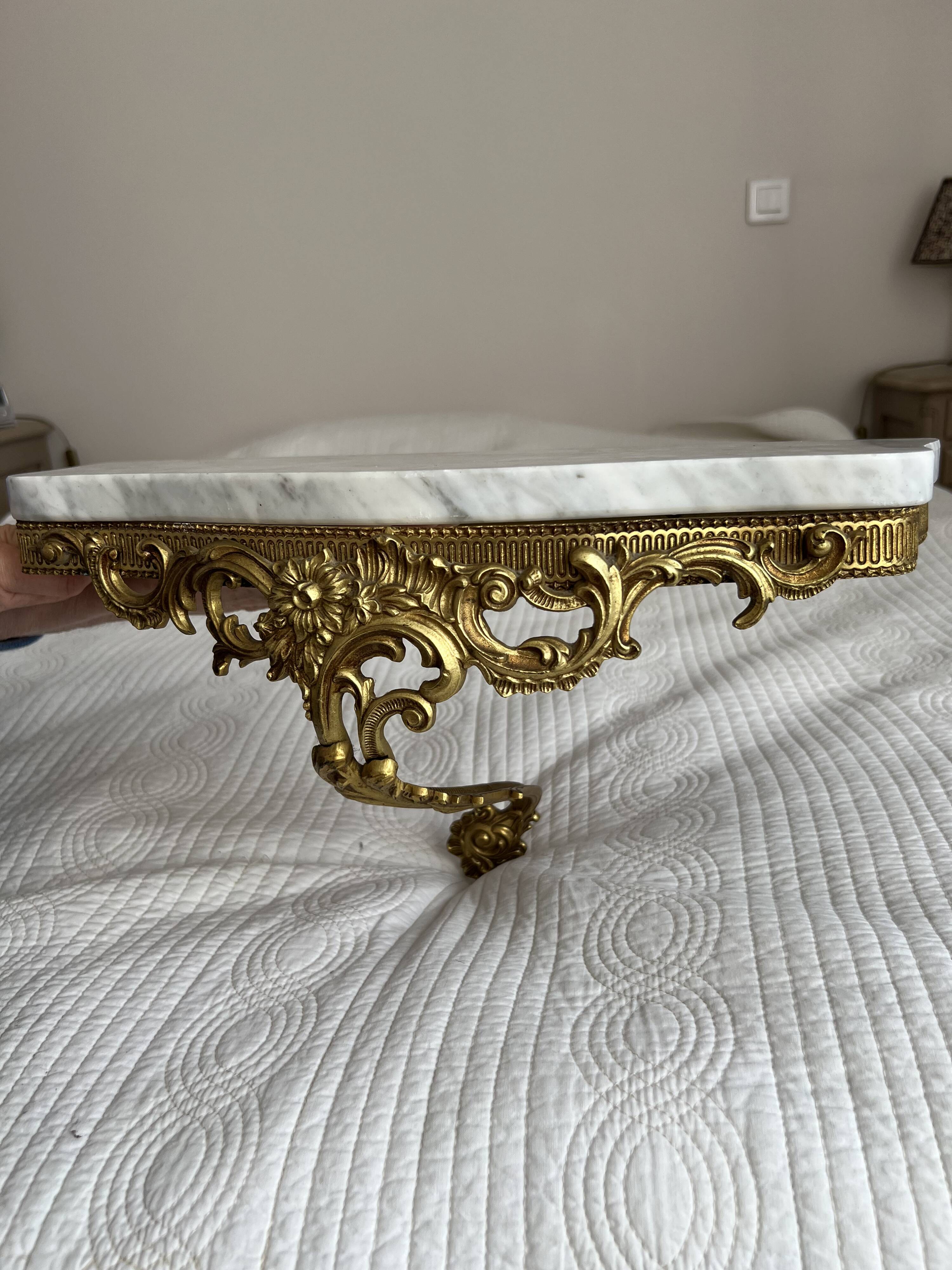 Bronze and marble console