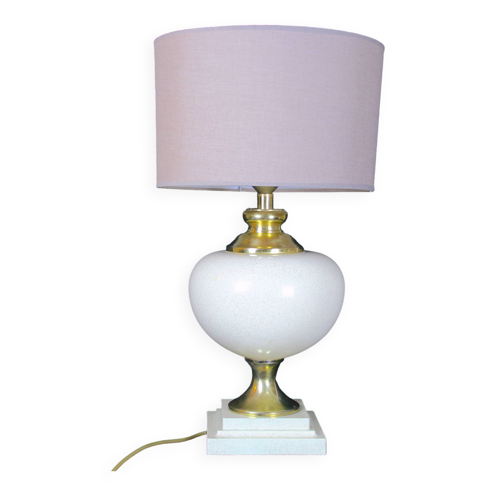 Le Dauphin, Lampe de Table en Céramique et Laiton, France, Mid-Century Signé