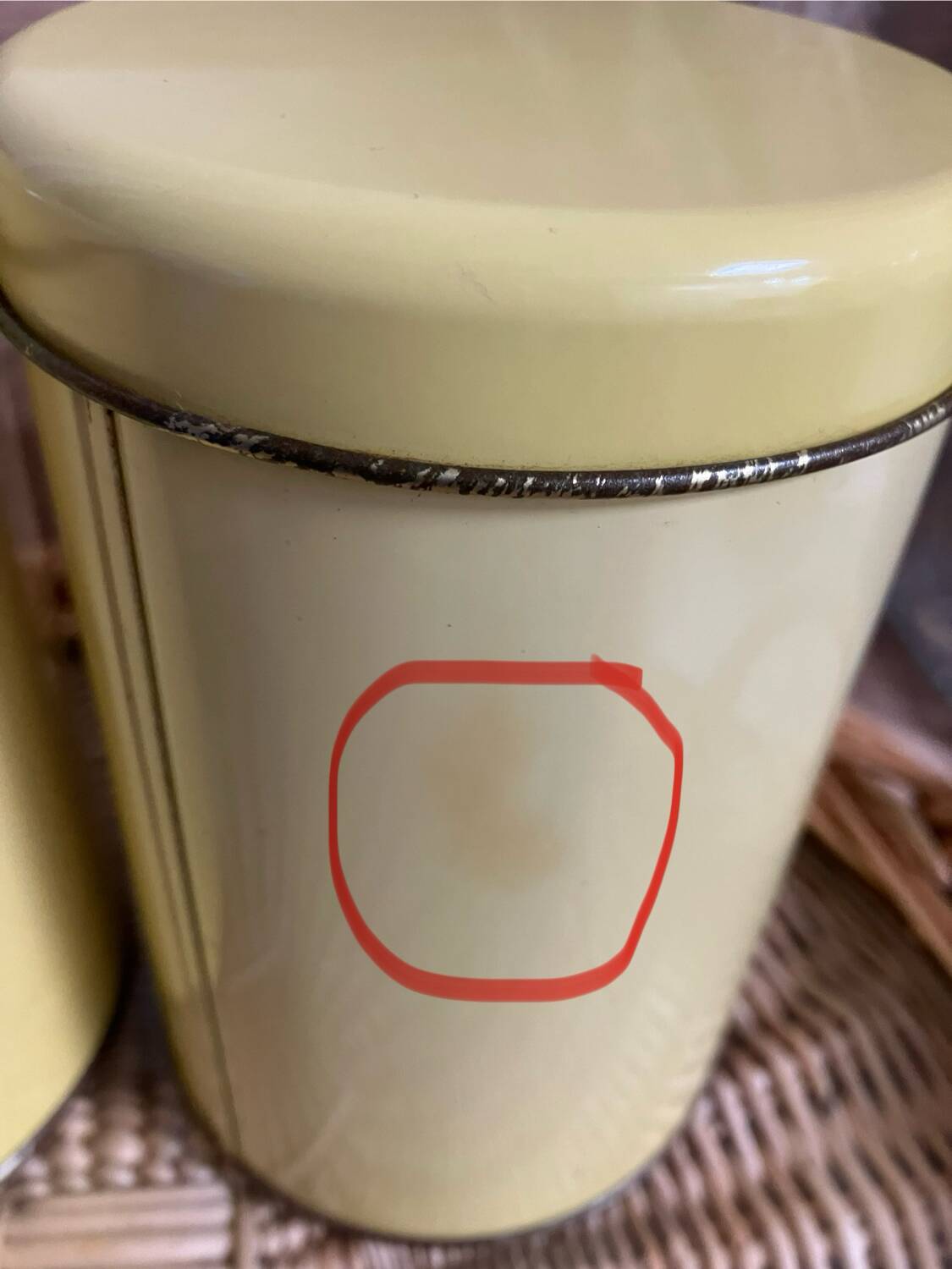 Vintage-Lot de 2 boîtes métalliques café/sucre jaunes