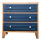 Commode art déco bois brut et bleu 1940