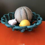 Vintage woven green basket Vallauris