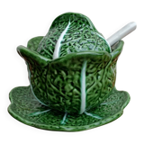 Soup tureen and cabbage slipware dish