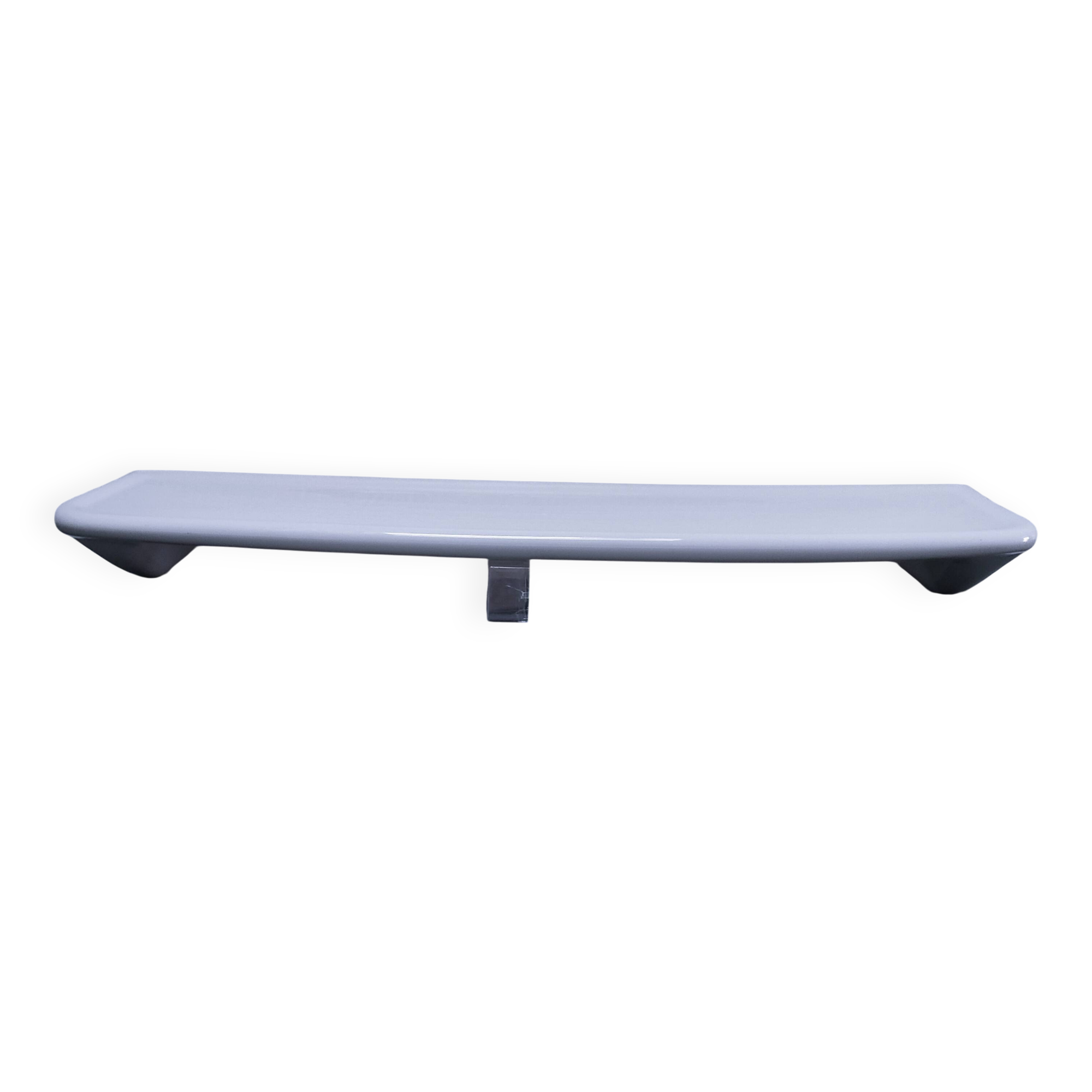 white glazed ceramic wall shelf from the 60s