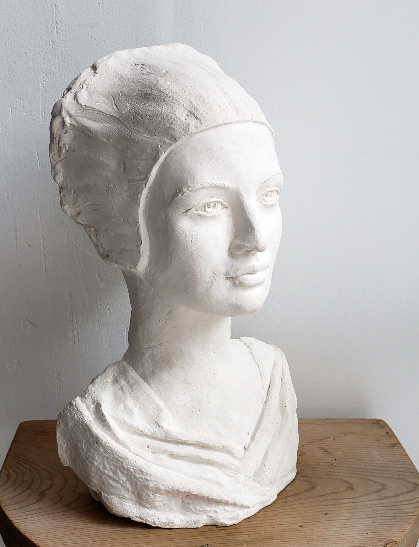 Plaster bust of a woman