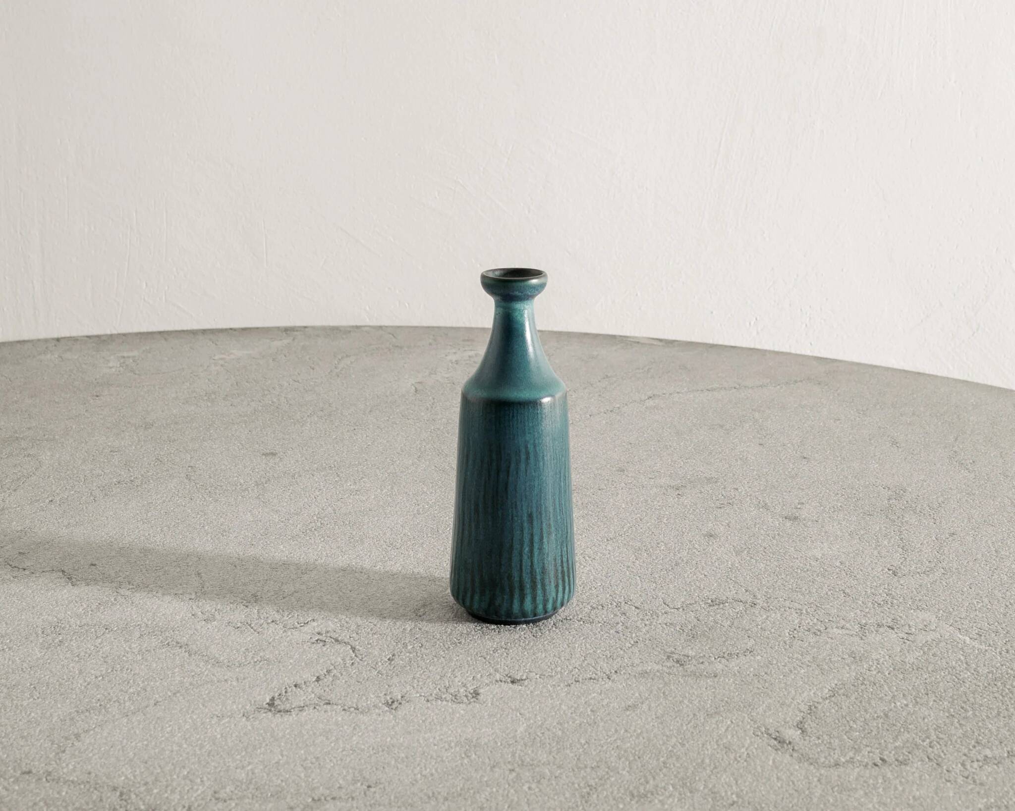 Vintage Swedish Mid Century Turquoise Blue Vase Gunnar Nylund, 1950s