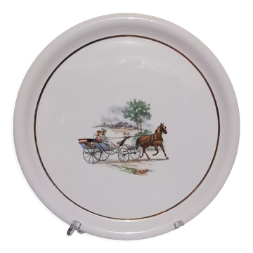 Plat Luneville Badonviller motif calèches diamètre 31