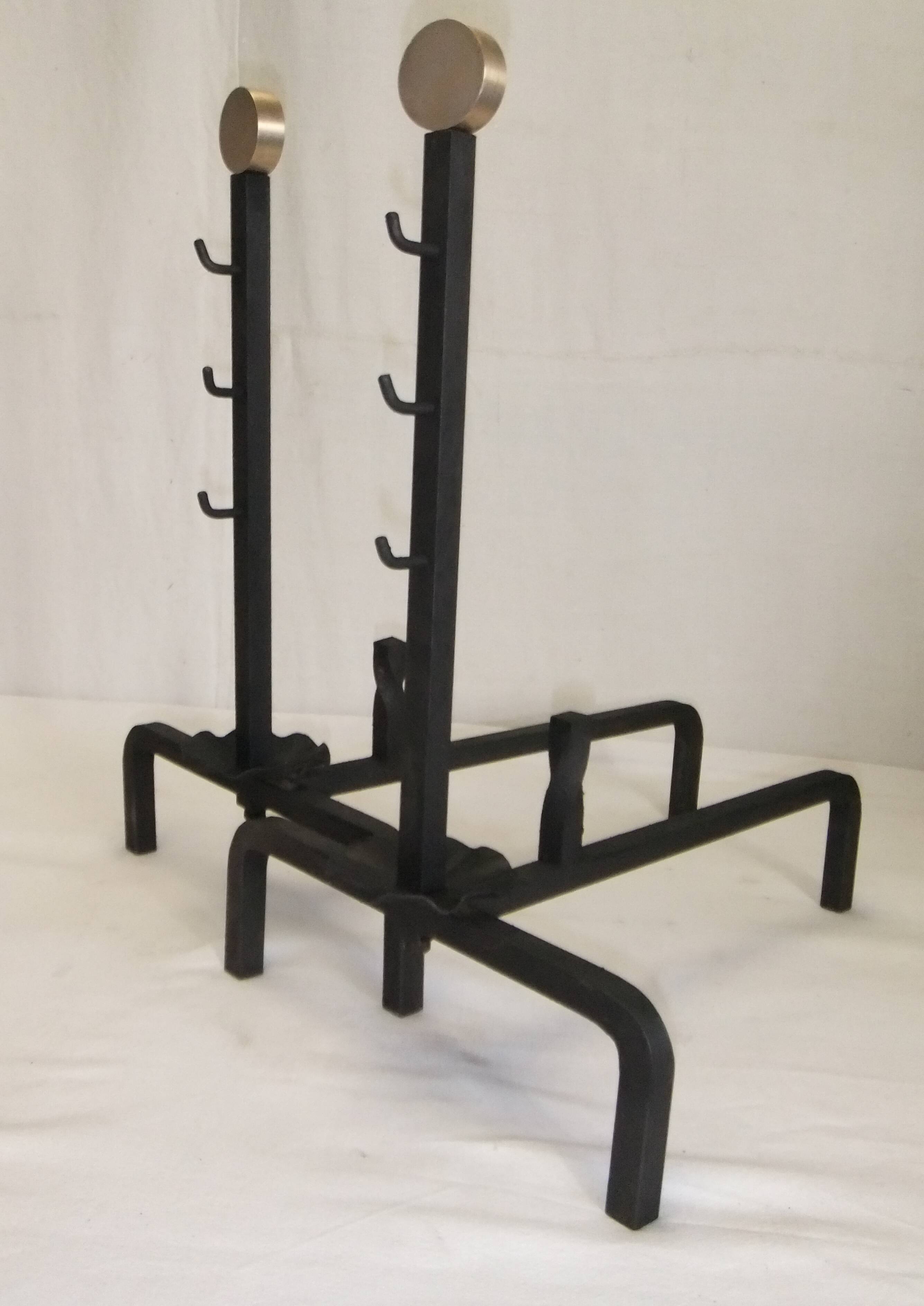 Bronze cast iron firewood fireplace accessory andier spit grill