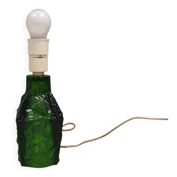 Table lamp in green glass. From the Danish brand Vitrika, 1970s–1980s.