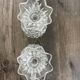 Set of 2 vintage pressed glass cups/mugs.