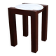 Marble and wood side table