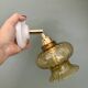 Vintage amber glass tulip wall light