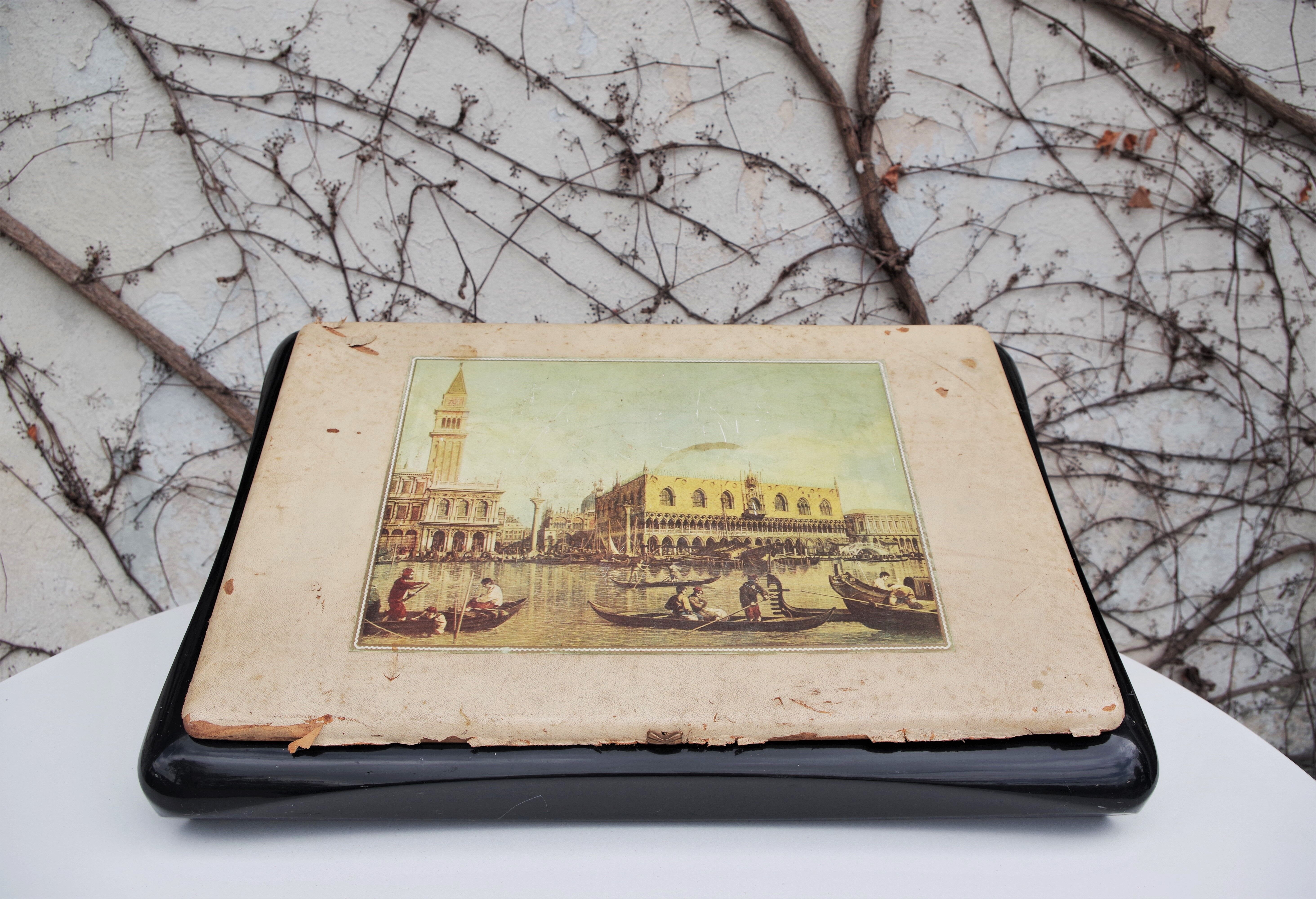 Boîte de Jeu avec Roulette Représentant la Ville de Venise, 1960s