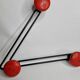 Original vintage metal “trapeze” coat rack, 5 hooks, 67 cm