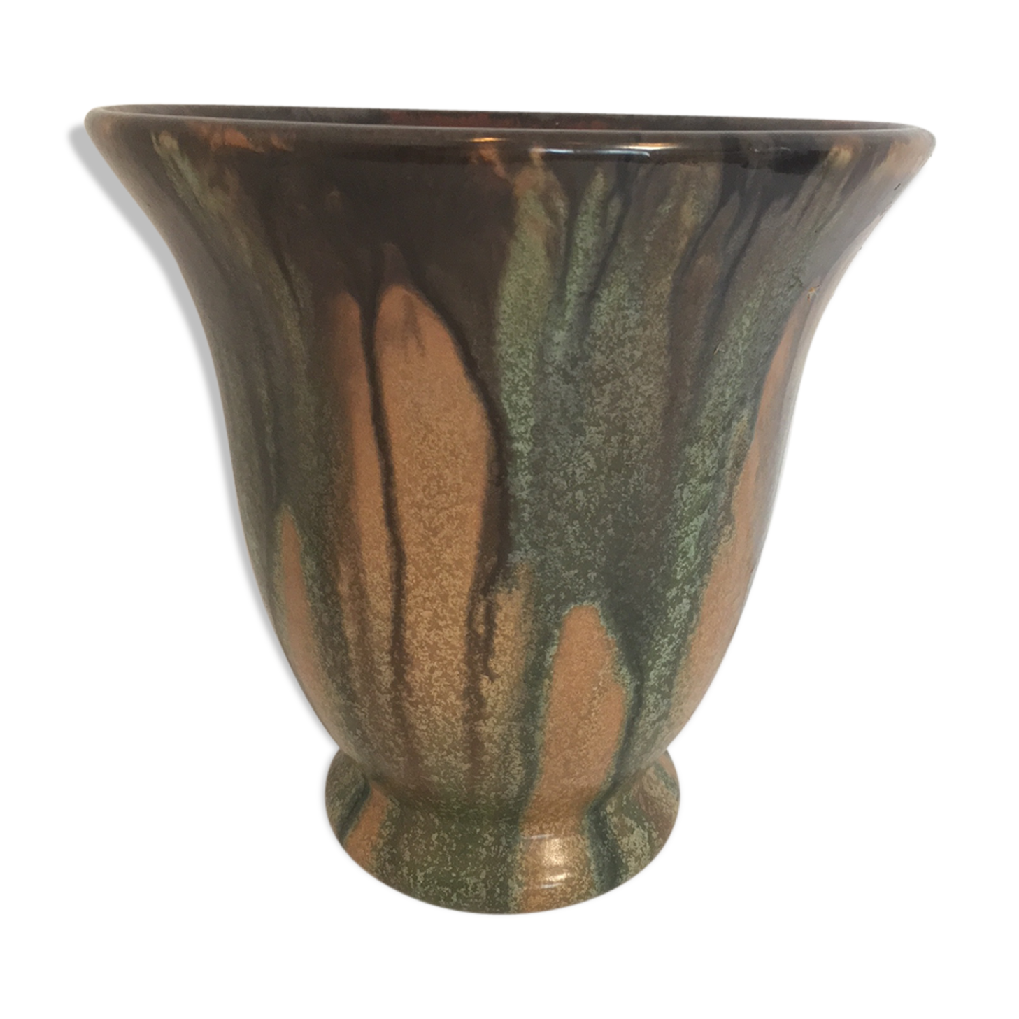 Stoneware vase flamed art nouveau pottery of bouffioulx 9517