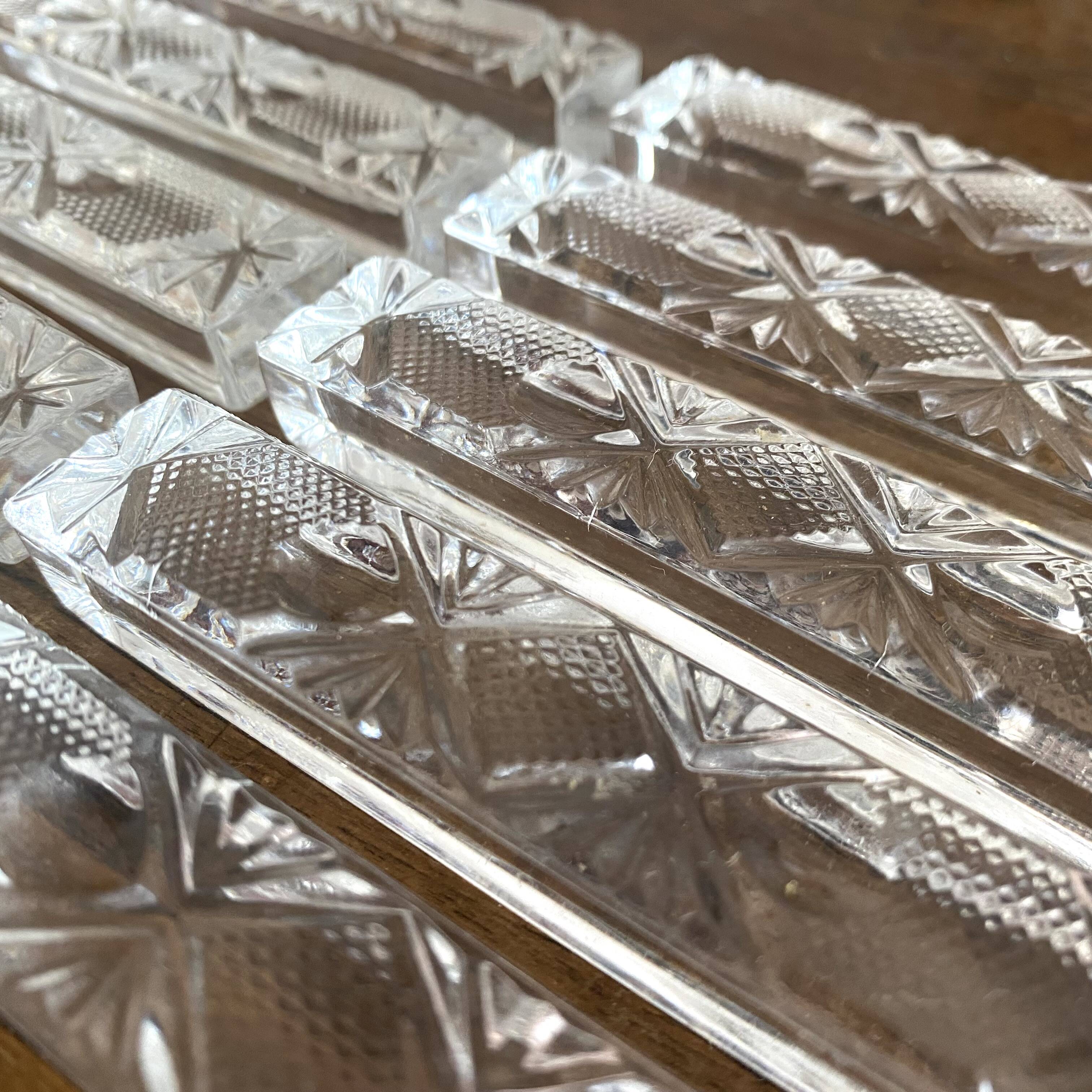 Porte-couteaux en verre moulé, années 50