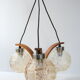 Suspension vintage 1970 bois & verre