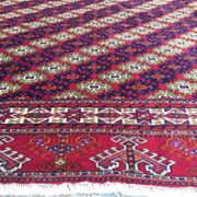 Fine Antique Turkmen Rug Wool Oriental Hand Made Rug 245x162cm Persian Vintage
