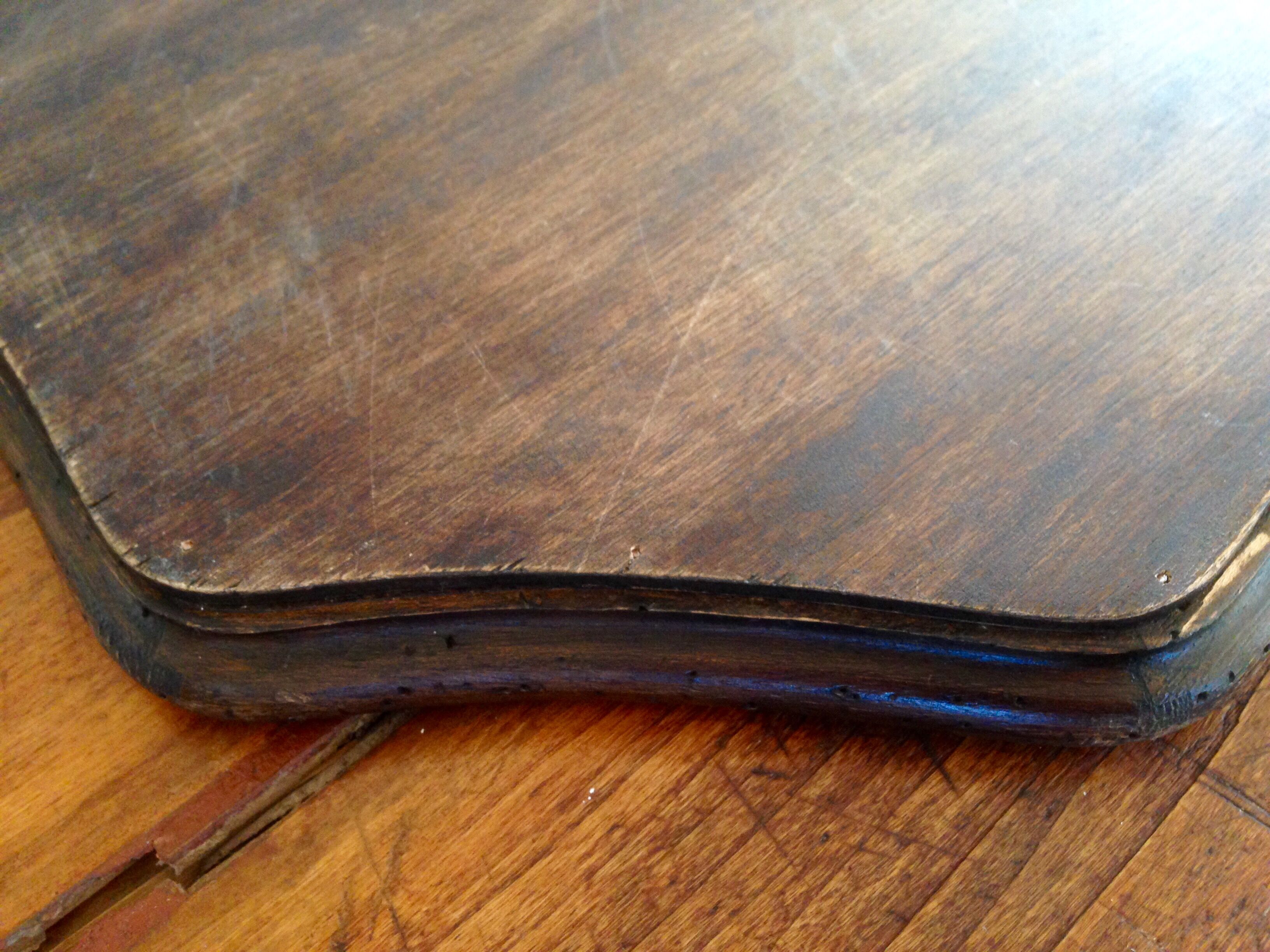 Glass tray, wood and caning