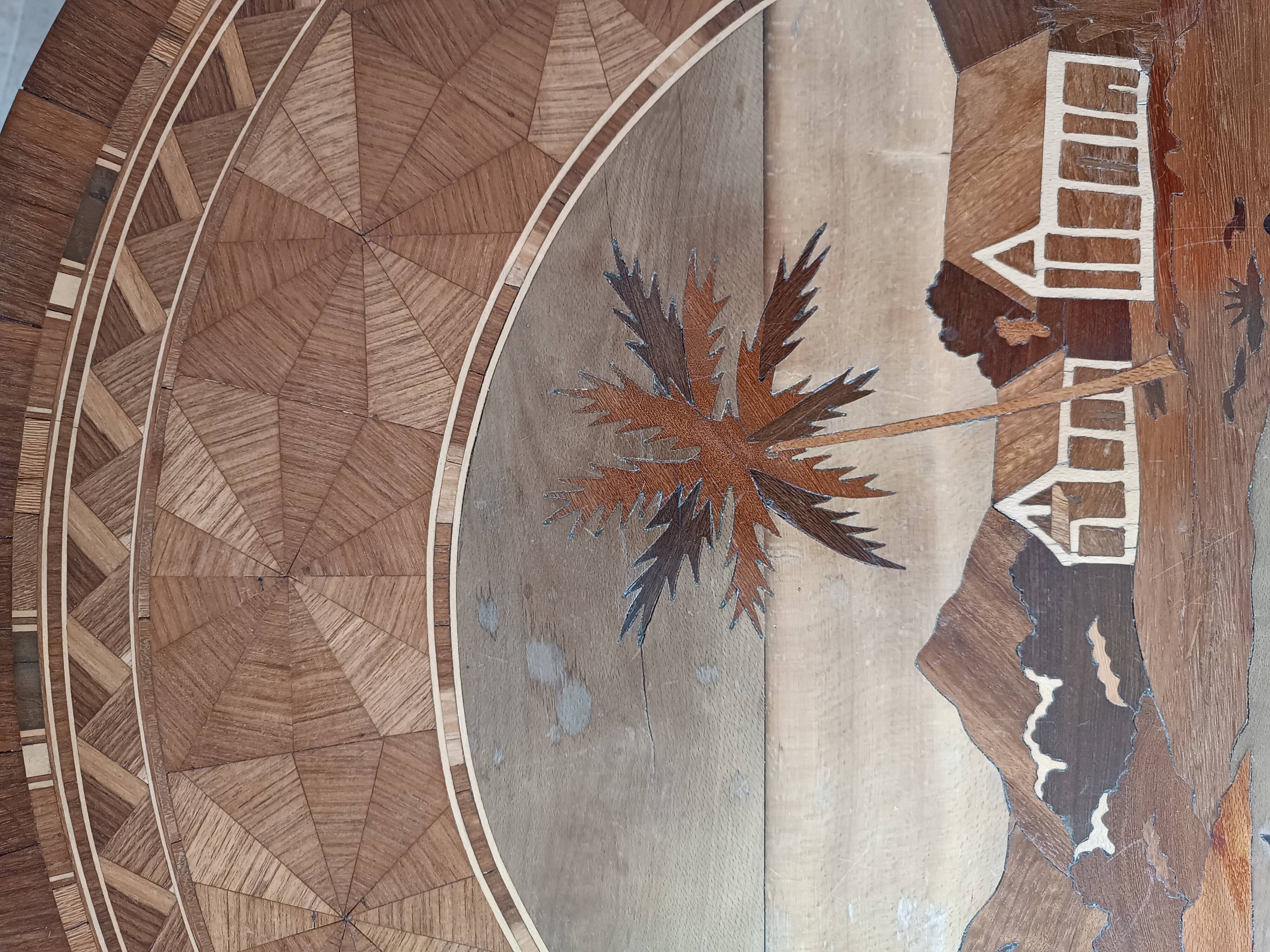 Marquetry coffee table