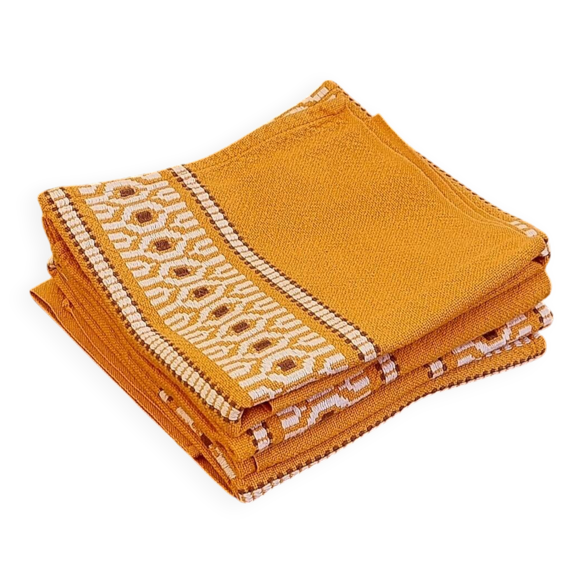 Set of 5 vintage orange napkins