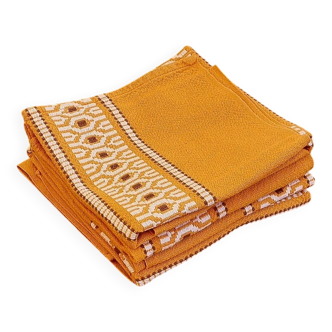 Set of 5 vintage orange napkins