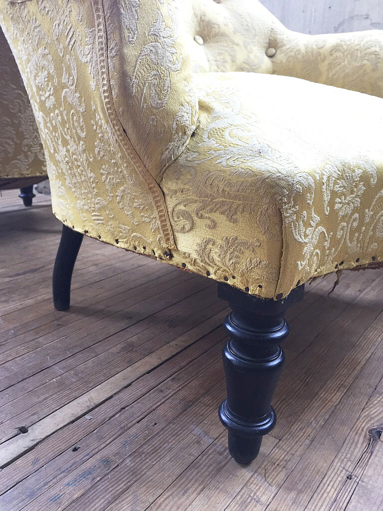Yellow Napoleon Toad armchairs